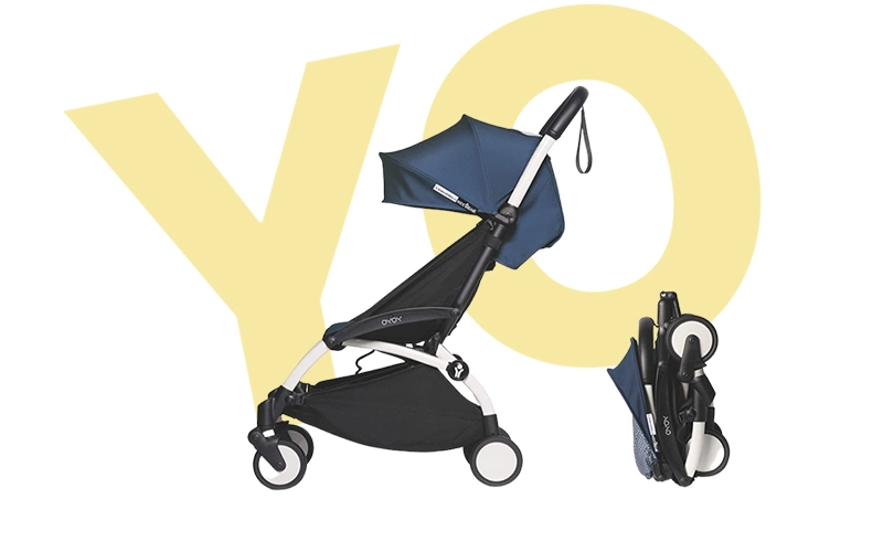 YOYO Babyzen stroller unfolded next to a YOYO Pliée stroller