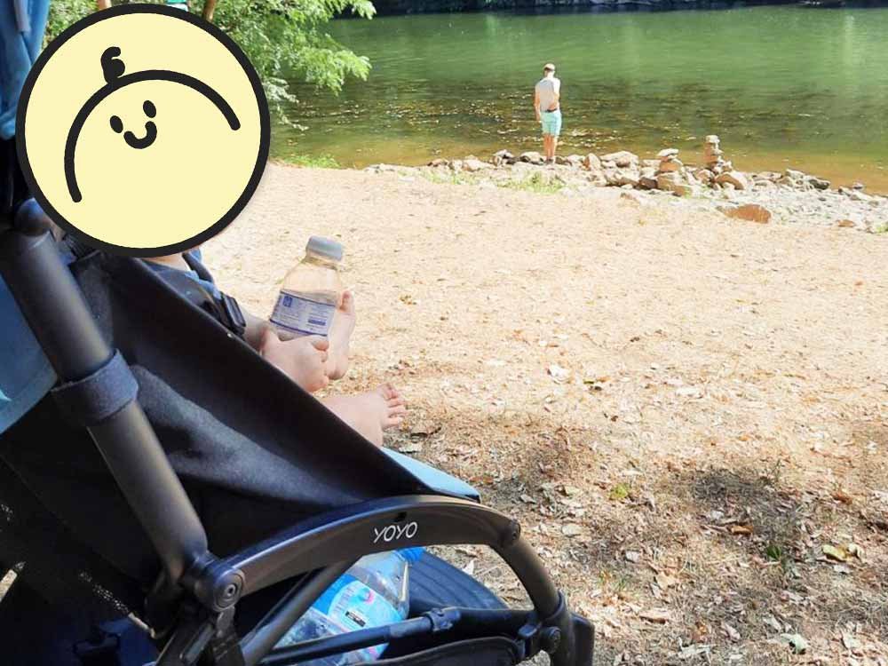 YOYO Babyzen stroller by the water